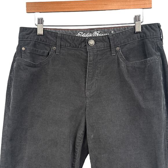 Eddie Bauer Corduroy Pants Women 8 Gray Curvy Bootcut Retro Outdoor School Basic - Picture 7 of 14